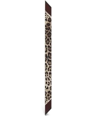 Dolce & Gabbana Leo-Print Silk Twill Bandeau - White