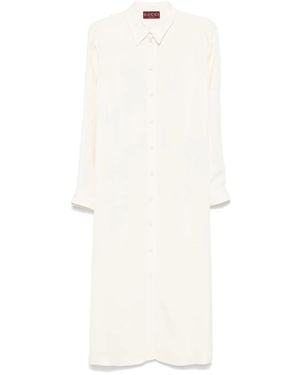 Gucci Vestido largo con cinturón - Blanco