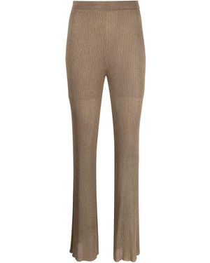 Jonathan Simkhai Shinny-Finish Knitted Trousers - Natural