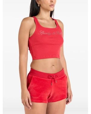 Sporty & Rich Débardeur À Logo Strassé - Red
