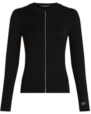 Karl Lagerfeld コントラストパイピング トップ - ブラック