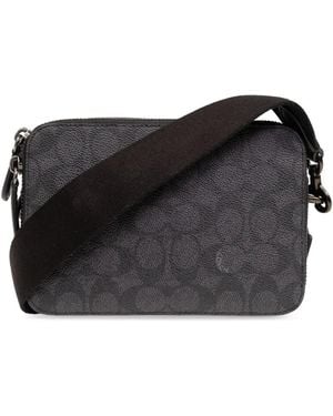COACH レザーメッセンジャーバッグ - ブラック