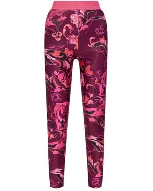 Versace Jeans Couture Legging À Imprimé Barocco - Rouge
