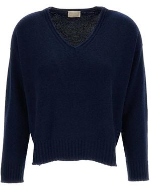 Drumohr Kaschmirpullover Mit V-Ausschnitt - Blau