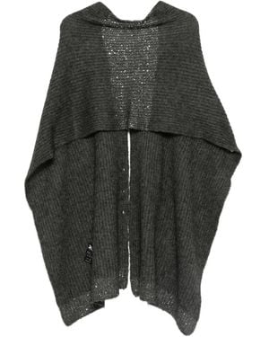 D.exterior Buttoned Cape - Grey