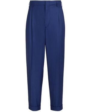 Brunello Cucinelli Chalk-Stripe Pleated Pants - Blue