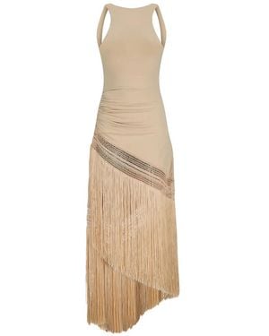 ANDAMANE Vestido Sin Mangas Con Flecos - Neutro