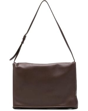 The Row Leather Shoulder Bag - Brown
