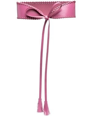 Twinset Tassel-Detail Leather Sash Belt - Pink