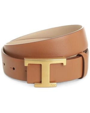 Tod's Cinturón T Timeless Reversible De Piel - Marrón