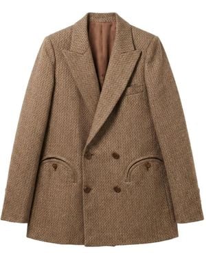 Blazé Milano Double-Breasted Blazer - Brown