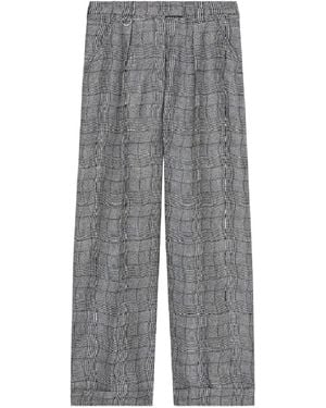 KENZO Pantalon De Tailleur À Carreaux - Gris
