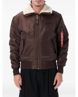 Alpha Industries B-15 Iii Tt Faux-Shearling Collar Bomber Jacket - Brown