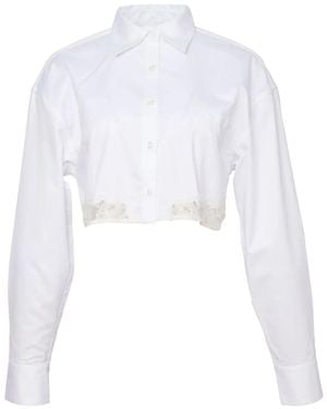 Fleur du Mal Poplin Cropped Shirt - White