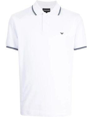 Emporio Armani Embroidered Logo Polo - White