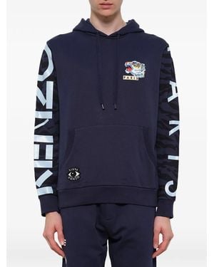 KENZO Icons Tiger-Embroidered Hoodie - Blue