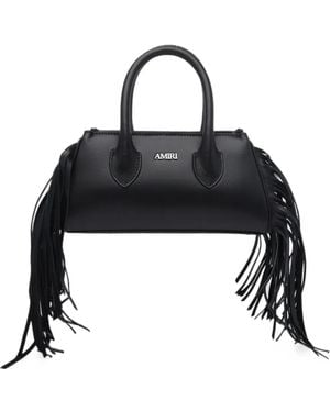 Amiri Fringe-Detail Leather Tote Bag - Black