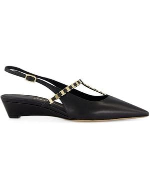 Ferragamo Ardea Chain-Link Slingback Court Shoes - Black