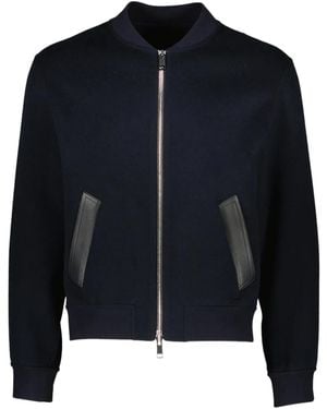 Yves Salomon Wool-Cashmere Varsity Jacket - Blue