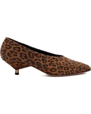 Isabel Marant Ebisa Leopard-Print Suede Court Shoes - Brown