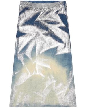 DIESEL Mi-Llan Ribbed Midi Skirt - Blue