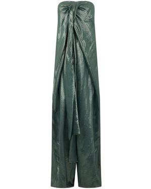 Alberta Ferretti Strapless Pleated Jumpsuit - Green