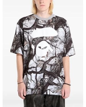 A Bathing Ape Tree Edge Camo Ape Face T-Shirt - Black