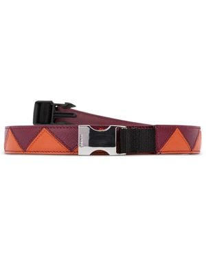 Prada Geometric-pattern leather belt - Weiß