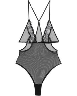 Patrizia Pepe Lace Bodysuit - Gray