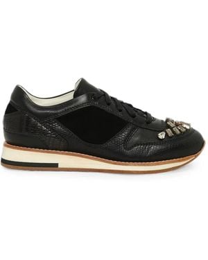 Lanvin Embellished Panelled Trainers - Black