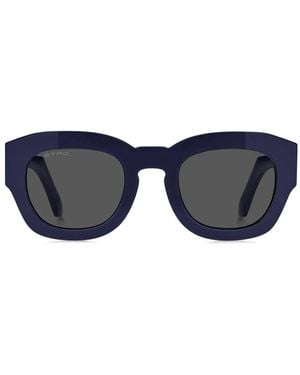 Etro Logo-Embellished Square Sunglasses - Blue