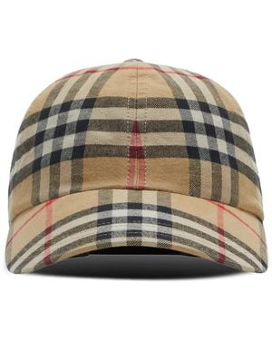 Burberry Check Motif Baseball Cap - Gray