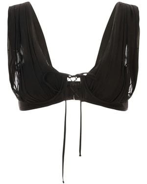 GIUSEPPE DI MORABITO Haut Drapé À Détail De Laçage - Black