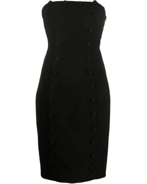 Moschino Button-Detail Strapless Mini Dress - Black