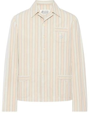 Maison Margiela Gestreept Overhemd Met Lange Mouwen - Wit