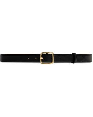 Fursac Square-Buckle Leather Belt - White
