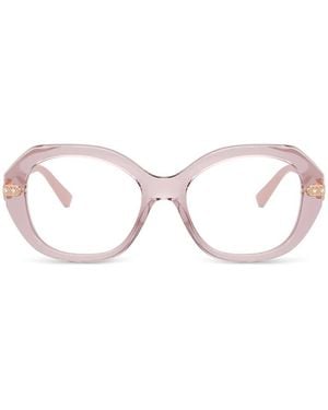 Vogue Eyewear Geometric-Frame Embellished Glasses - Natural