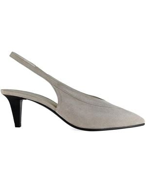 Loro Piana Rebecca Suede Court Shoes - White