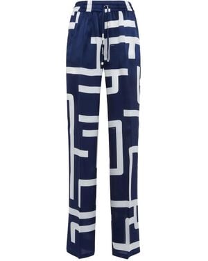Kiton Pantalones Con Estampado Geométrico - Azul