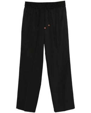 Drole de Monsieur Wide-Leg Drawstring Trousers - Black