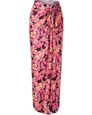 Amir Slama Floral-Print Pareo - Red