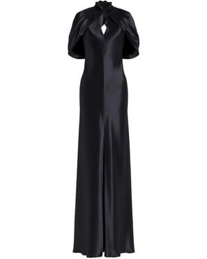 Alberta Ferretti Tie-Fastening Maxi Dress - Black