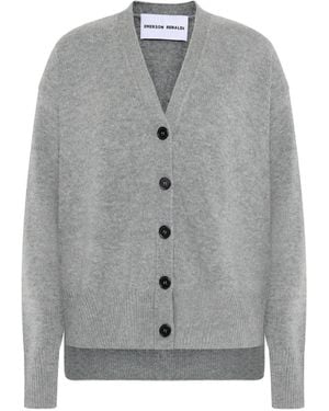 EMERSON RENALDI V-Neck Button Cardigan - Grey