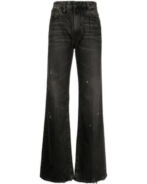 R13 Jeans Con Effetto Vernice - Nero