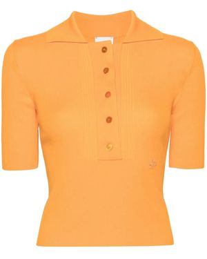Patou Polo Nervuré À Manches Courtes - Orange