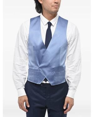 Corneliani Double-Breasted Silk Waistcoat - Blue