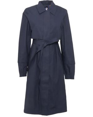 K-Way Jesy Belted Trench Coat - Blue