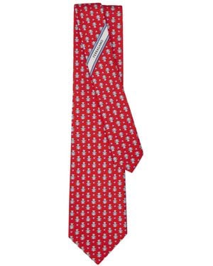 Ferragamo Corbata Con Estampado De Osito - Rojo