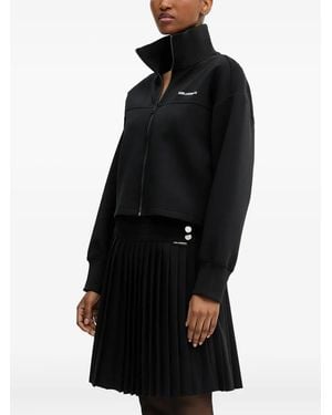 Karl Lagerfeld Embroidered-logo zip-up sweatshirt - Negro