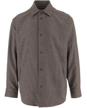 DARKPARK Houndstooth-Pattern Shirt - Grey
